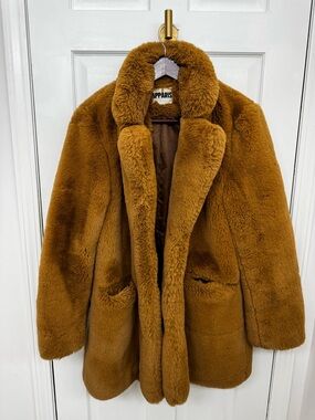 Apparis Brown Faux Fur Coat